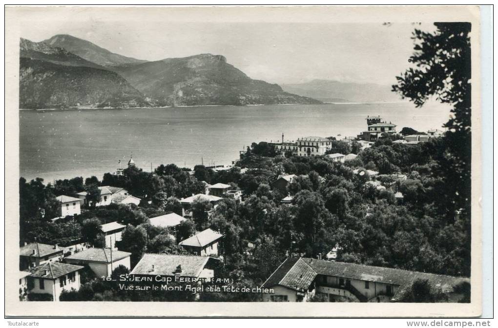 CPSM 06 SAINT JEAN DE CAP FERRAT VUE SUR LE MONT AGEL ET LA TÊTE DE CHIEN - Saint-Jean-Cap-Ferrat