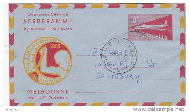 Australia   1962 A 16 10d World Power Conference Used  Aerogramme - Aérogrammes