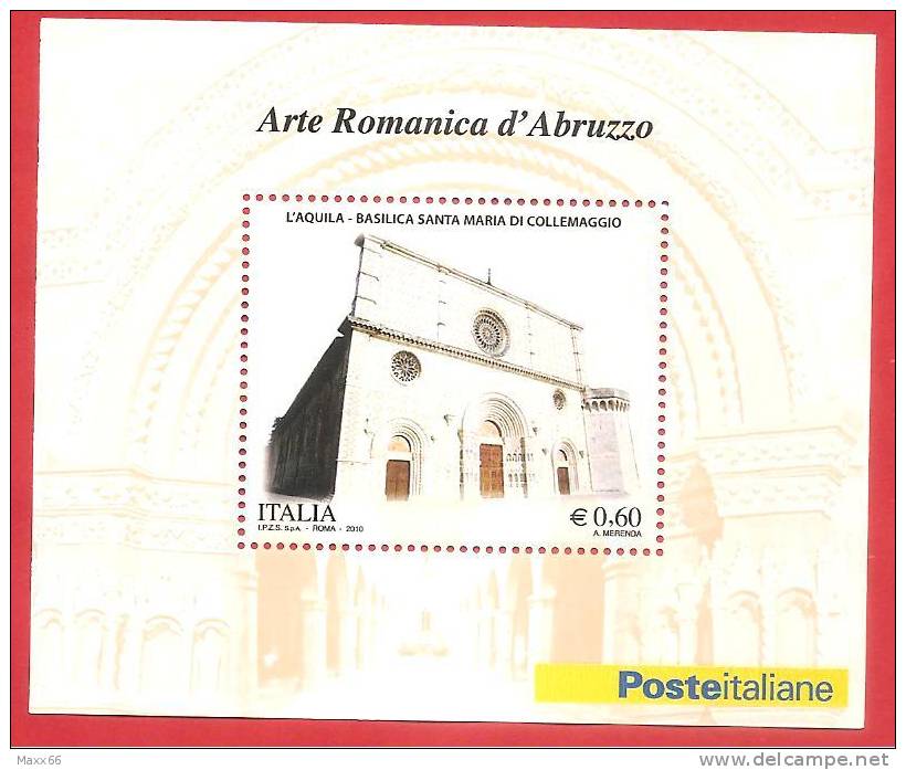 ITALIA 2010 - 0,60€ - FOGLIETTO - "ARTE ROMANICA D´ABRUZZO" MNH - Blocks & Sheetlets