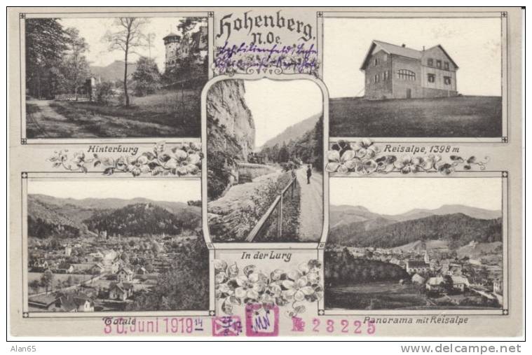 Hohenberg Austria, Multi-view Town Views, Reisalpe, Hinterburg, C1910s Vintage Postcard - Andere & Zonder Classificatie