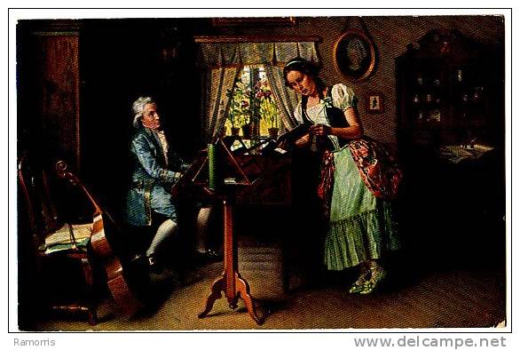PC7581 Picture Of Mozart At The Keyboard By V. Kornerup. - Music And Musicians