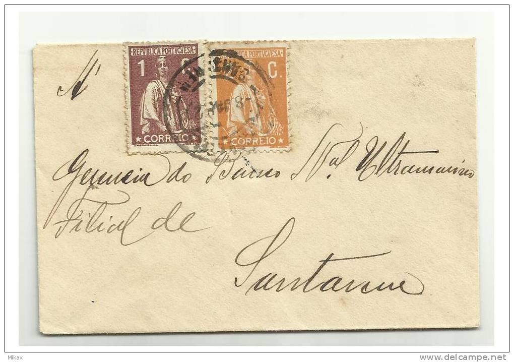 PORTUGAL - Small Letter - Error Ceres - VCC N&ordm; XXXVII - Circulated In Santarem - Brieven En Documenten