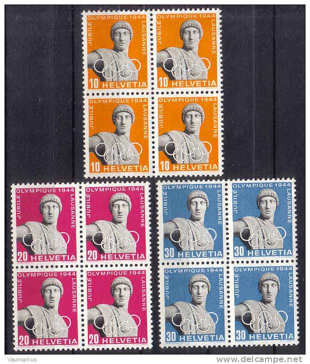 1944 Zu 259x-261x / Mi 428y-430y / YT 392-394 Blocs De 4 ** / MNH SBK 80,- - Unused Stamps