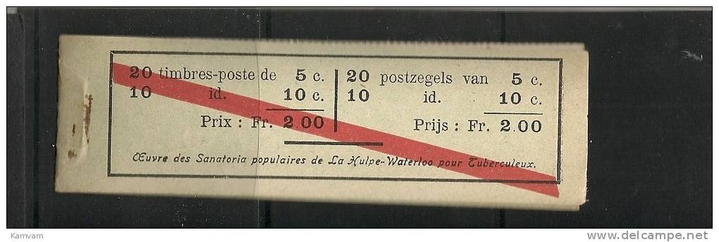 Belgie Belgique Carnet A10b 1914 Cote 175€ , ELECTRICITE - ENERGY CAR - NSCH Agrafe Original - Origineel Nietje - 1907-1941 Oude [A]