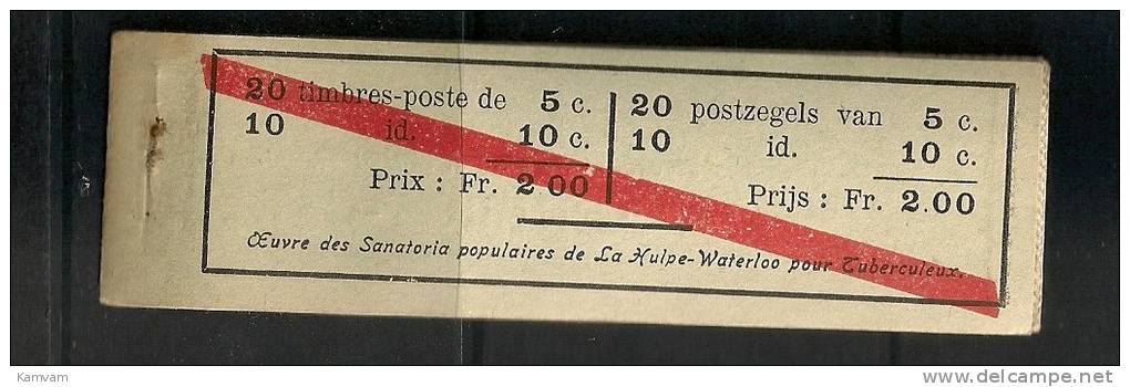 Belgie Belgique Carnet A10b 1914 Cote 175€ , ELECTRICITE - ENERGY CAR - NSCH Agrafe Original - Origineel Nietje - 1907-1941 Oude [A]