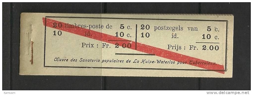 Belgie Belgique Carnet A10b 1914 Cote 175€ , ELECTRICITE - ENERGY CAR - NSCH Agrafe Original - Origineel Nietje - 1907-1941 Old [A]