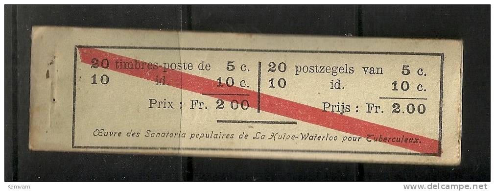 Belgie Belgique Carnet A10b 1914 Cote 175€ , ELECTRICITE - ENERGY CAR - NSCH Agrafe Original - Origineel Nietje - 1907-1941 Antiguos [A]