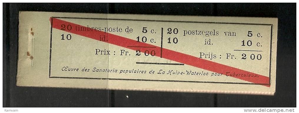 Belgie Belgique Carnet A10b 1914 Cote 175€ , ELECTRICITE - ENERGY CAR - NSCH Agrafe Original - Origineel Nietje - 1907-1941 Antichi [A]