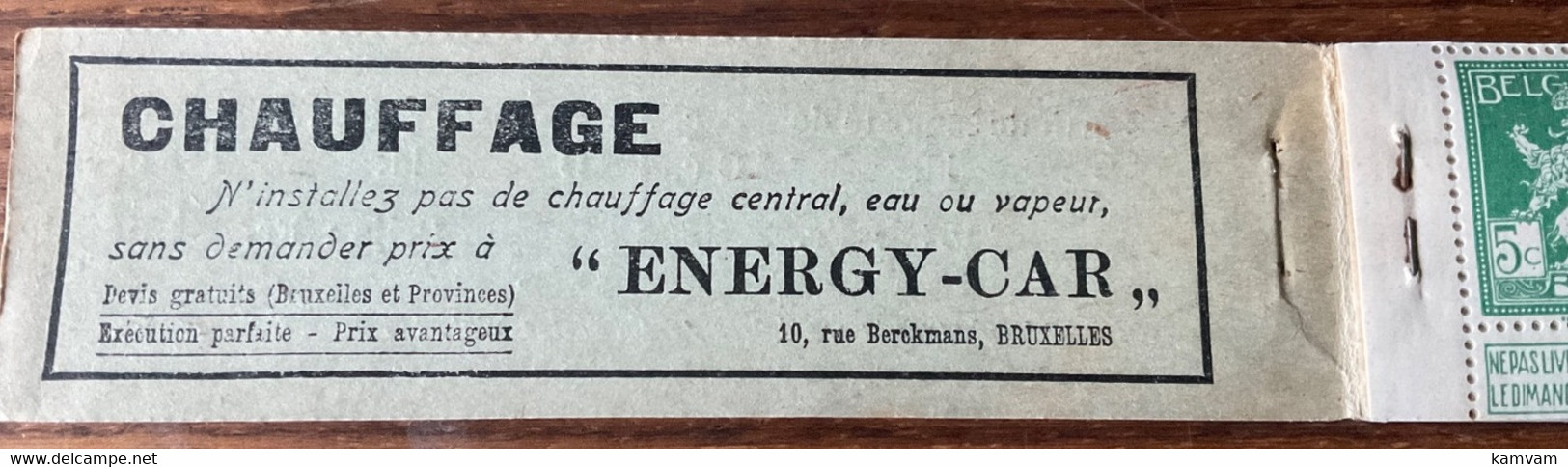 Belgie Belgique Carnet A10b 1914 Cote 175€ , ELECTRICITE - ENERGY CAR - NSCH Agrafe Original - Origineel Nietje - 1907-1941 Alte [A]