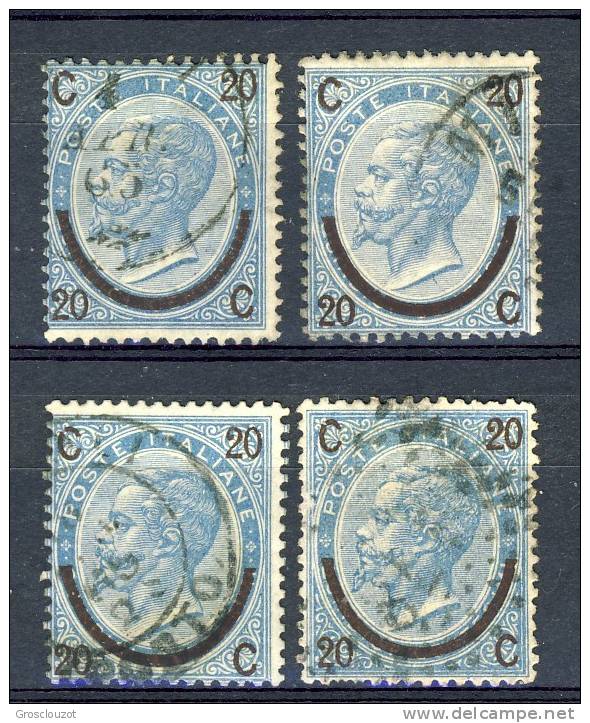 Regno VE2,  1865, Sassone N. 25 Ferro Di Cavallo C. 20, DLR, 3° Tipo, Usati Cat. &euro; 24 - Gebraucht