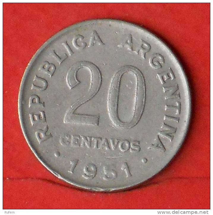 ARGENTINA  20  CENTAVOS  1951   KM# 48  -    (1737) - Argentine