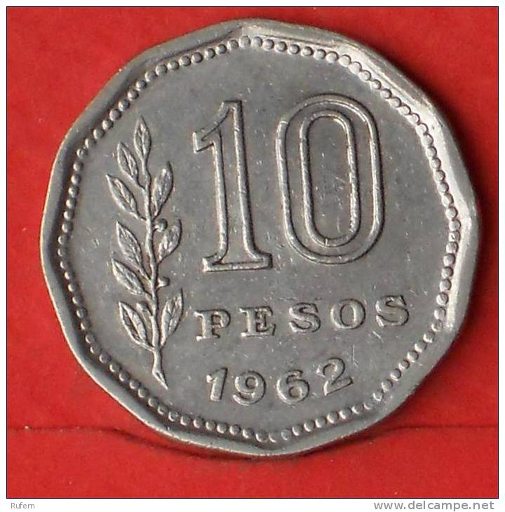 ARGENTINA  10  PESO  1962   KM# 60  -    (1745) - Argentina