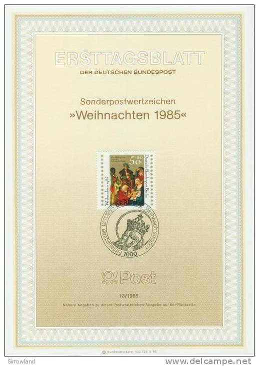 Berlin  1985  Ersttagsblätter  (10 ETBs  kpl. )  Mi: 4/1985-13/1985 (21,10 EUR)