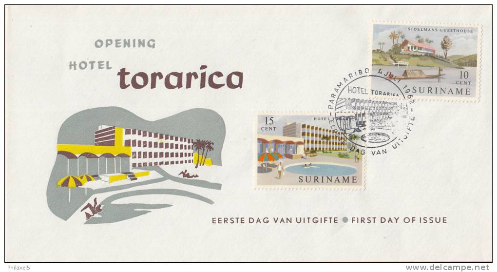 Suriname - FDC E22 - Nieuwe Hotels - NVPH 386 - 387 - Suriname ... - 1975