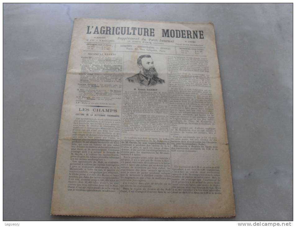 L´Agriculture  Moderne    N°170  2 Avril 1899 - Revues Anciennes - Avant 1900