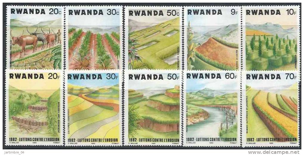 1983 RWANDA 1099-108** Ecologie, érosion - Neufs