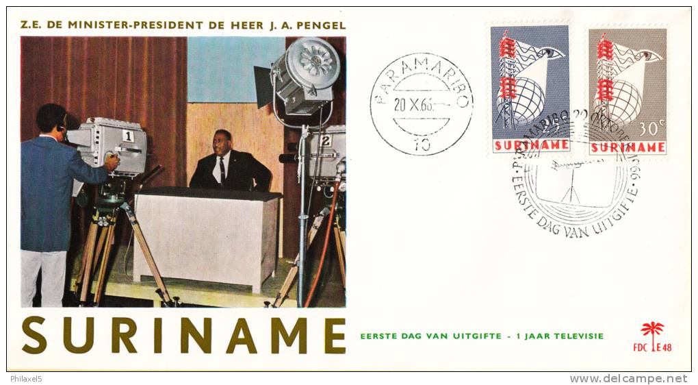 Suriname - FDC E48 - Invoering Van Televisie In Suriname - NVPH 460 - 461 - Suriname ... - 1975