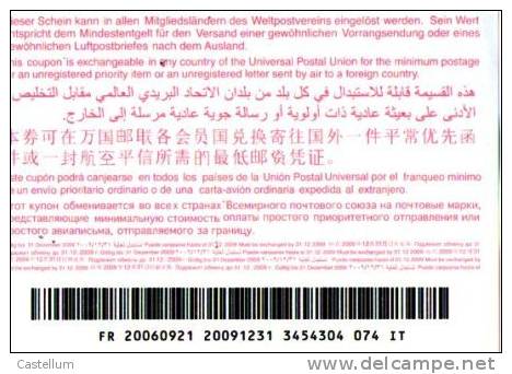 FRANCE-COUPONREPONSE-2009 - FR- 074 I T - Antwoordbons