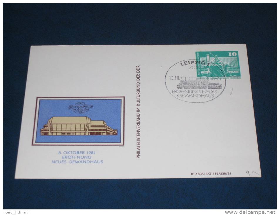 Postal Stationery DDR Ganzsache Deutschland 1981 10 Pf Leipzig Eröffnung Neues Gewandhaus - Franking Machines (EMA)