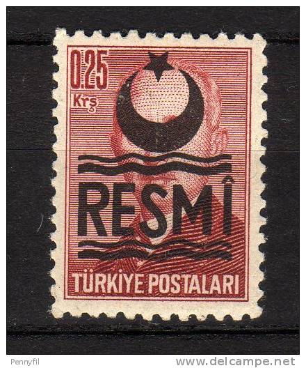 TURCHIA - 1956/57 YT 37 * SERVICE - Francobolli Di Servizio