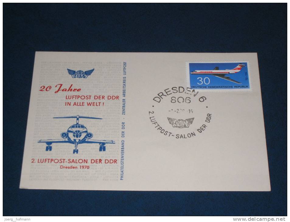 Karte Postkarte DDR Deutschland 1986 20 Jahre LUFTPOST In Der DDR Airmail Dresden 1970 Flugzeug Aircraft - Franking Machines (EMA)