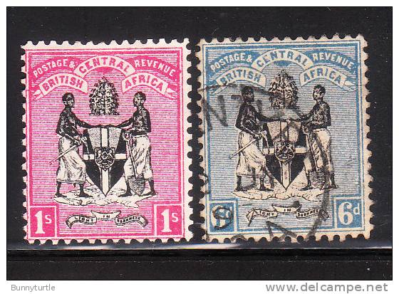 British Central Africa 1896 Coat Of Arms 2v Used - Autres & Non Classés