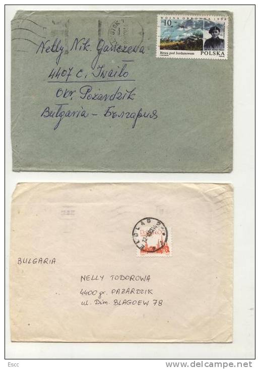 10 Mailed Covers (letters) With Stamps   From Poland To Bulgaria - Brieven En Documenten