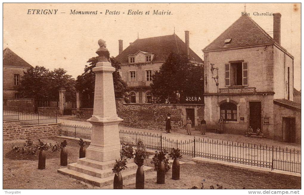 § PROMO § 71 - ETRIGNY Monument Postes Ecoles Et Mairie Animée écrite - Sonstige & Ohne Zuordnung