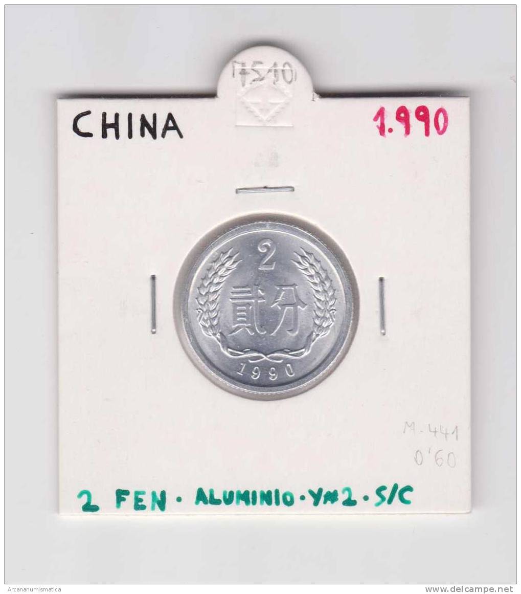 CHINA 2 FEN Aluminio Y#2 1.990 SC/UNC     DL-7510 - China
