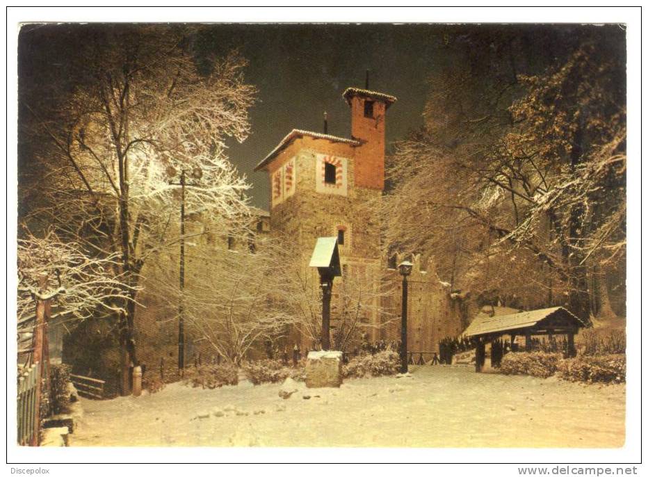 A2740 Torino Sotto La Neve - Ingresso Al Castello Medioevale Al Valentino - Notturno / Non Viaggiata - Castello Del Valentino