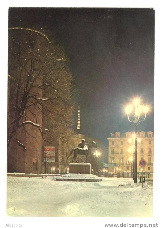 A2741 Torino Sotto La Neve - Piazza Castello - Notturno / Non Viaggiata - Places