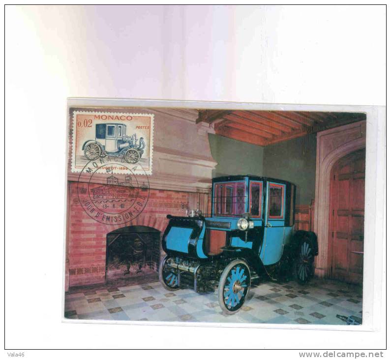 MONACO   MUSEE DE L'AUTOMOBILE   PEUGEOT  COUPE    N° 558 CARTE MAXIMUM - Maximumkarten (MC)