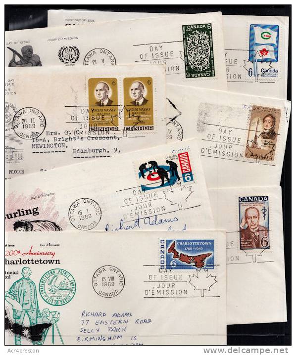 B0097 CANADA 1969, 7 FDCs From 1969 - 1961-1970