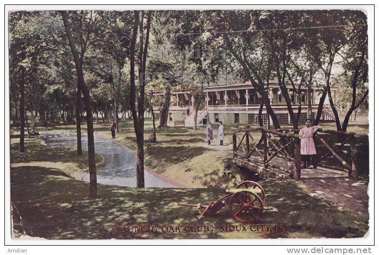SIOUX CITY IA~COUNCIL OAK CLUB~1900s IOWA Vintage Postcard~CHILDREN~CANON [c3720] - Sioux City
