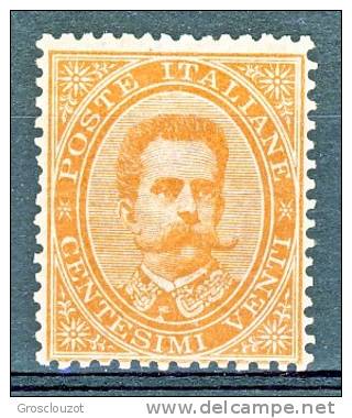 Regno U1, 1879, Sassone N. 39, C. 20 Arancio, MNH, Discreta  Centratura, Firma E Certificato Wolf  Cat. € 1400 - Nuovi