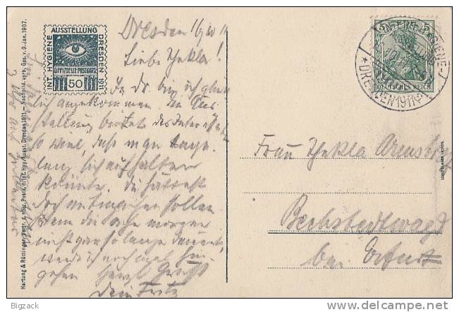 DR AK Dresden EF Minr.85I SST Int. Hygiene-Austellung 1911 Ansehen !!!!!!!!!!!!!!!!! - Briefe U. Dokumente