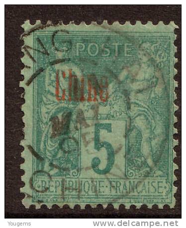 China France P.O. 1894 5c With "SHANG-HAI CHINE MAI 95" CDS VFU - Other & Unclassified