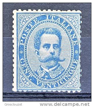 Regno U1, 1879, Sassone N. 40, C. 25 Azzurro, MNH, Freschissimo, Firmato Biondi - Nuovi