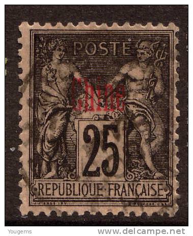 China France P.O. 1894 25c With "SHANG-HAI"CDS VFU - Andere & Zonder Classificatie