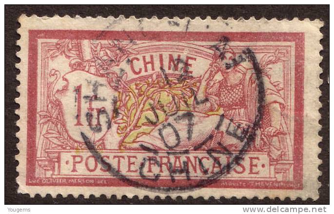 China France P.O. 1902 1f With "SHANG-HAI CHINE 12 JUIL 07"CDS USED - Otros & Sin Clasificación