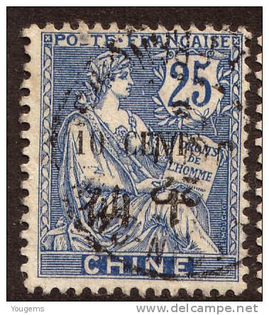 China France P.O. 1907 10c On 25c  VFU - Other & Unclassified