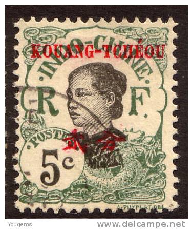 China France P.O. 1908 5c Green With "KOUANG-TCHEOU" Overprint VFU - Otros & Sin Clasificación