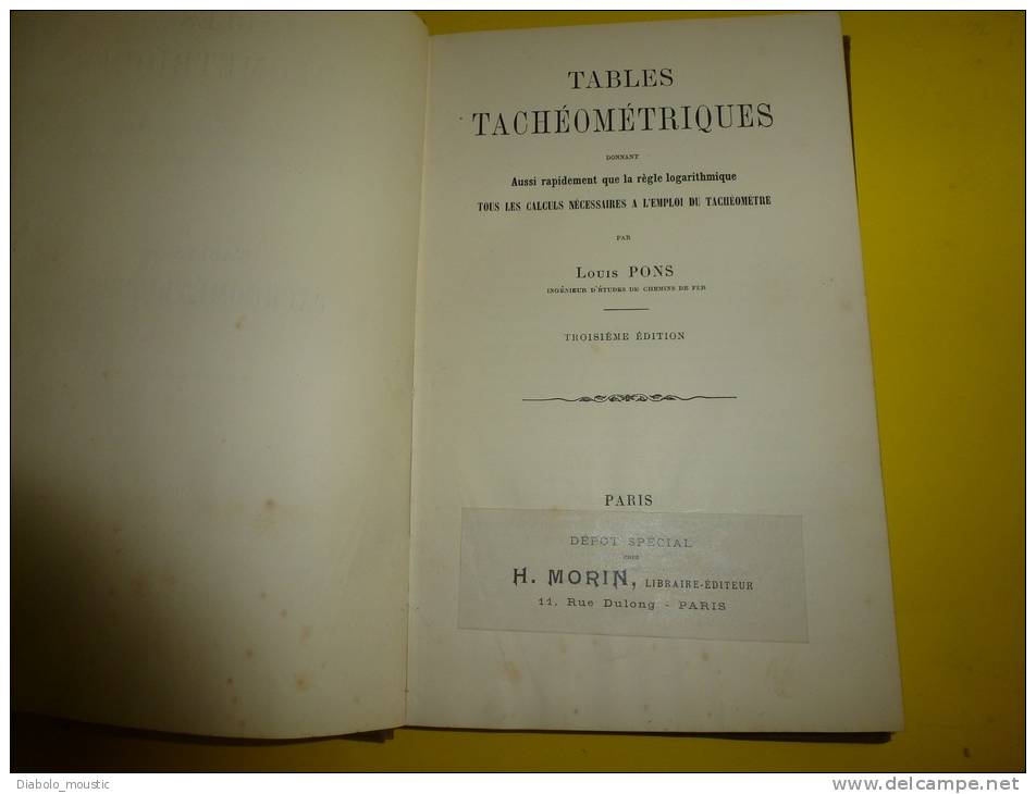 Table Tachéométrique D'un Ingénieur Des CHEMINS De FER  ,de 1922      Pour  :Tracé Des Courbes De  Voies Et Canaux - Spoorwegen En Trams