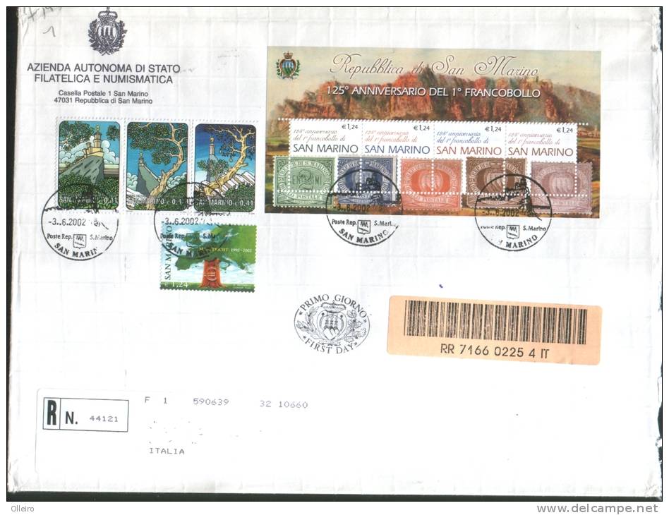 San Marino 2002 Busta FDC Anno Internazionale Delle Montagne-Fgl 125 Primo Franc.- 10° Maastricht     ° VFU - Usati