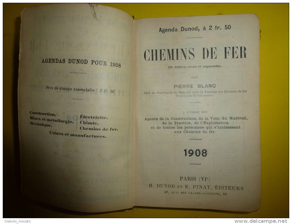 Agenda Gounod  1908 Pour CHEMINS De FER - Ferrocarril & Tranvías