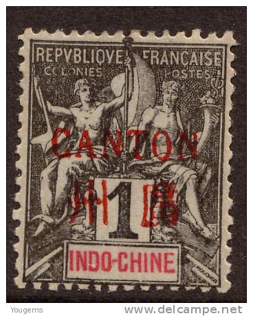 China France P.O. 1901 1c "CANTON" Overprint UNUSED - Other & Unclassified