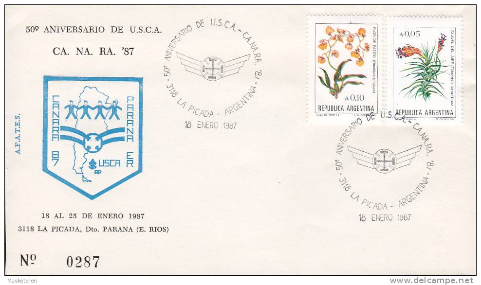 Argentina 1987 Cover Letra Aniversario De U.S.C.A. Limited Edition No. 0287 - Covers & Documents