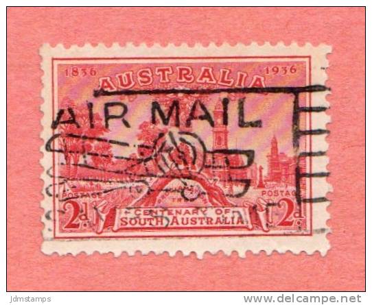 AUS SC #159  1936 Centenary Of South Australia  W/SON  ("AIRMAIL" + Airplane) CV $0.60 - Used Stamps