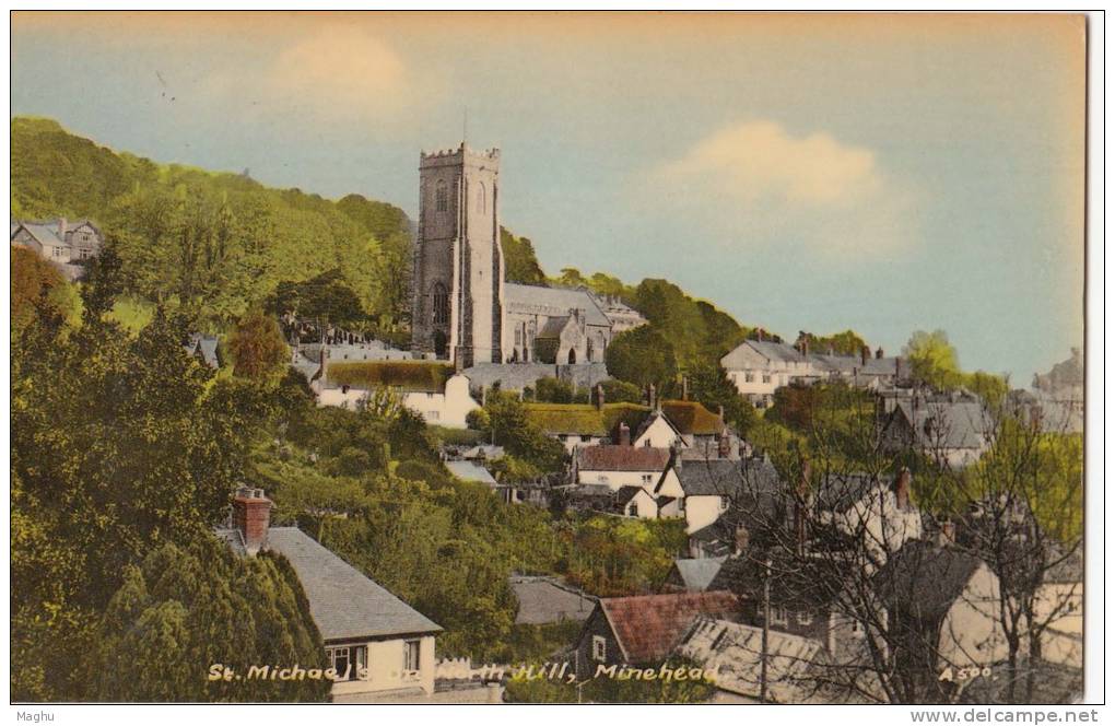 St. Michael From North Hill, Minehead, Blackmore Photograph Postcard - Minehead