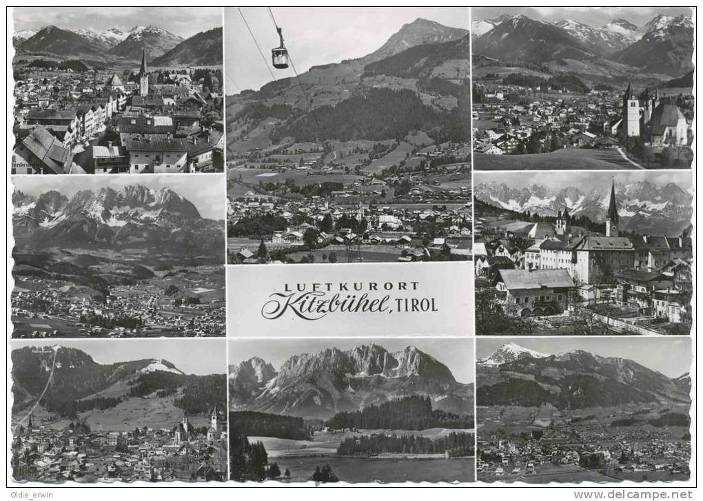 Alte AK Kitzbühel Tirol 8 Bilder Hahnenkamm, Seilbahn ... - Kitzbühel